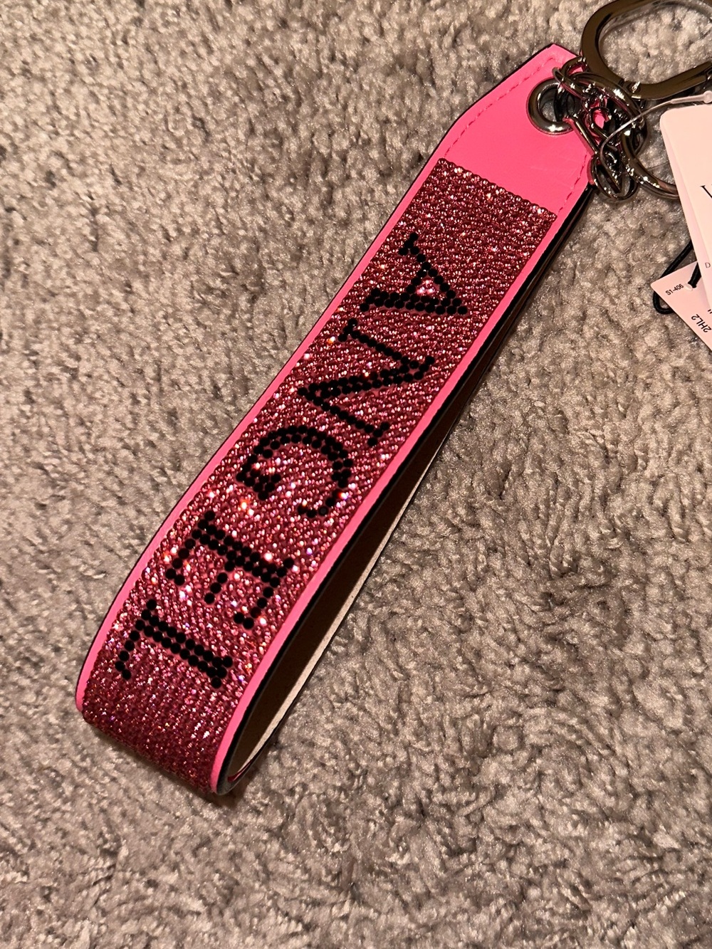 Victoria's Secret Hot Pink Crystal Wristlet Key & Card Holder 💗💝